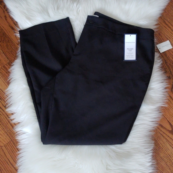 Charter club plus size straight leg black pants - Picture 2 of 8